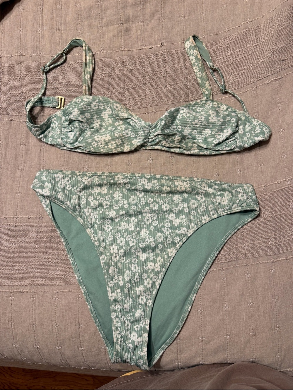 Hollister Mint Green Floral Underwire Bikini Set